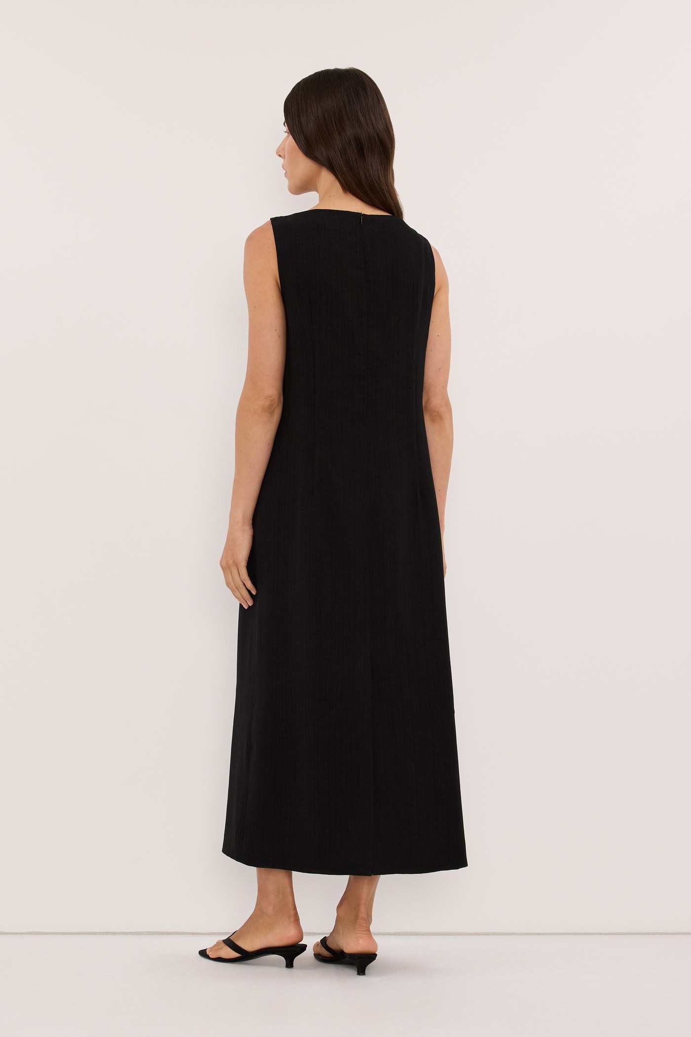 Runa Black Boat Neck Midi Dress view 4