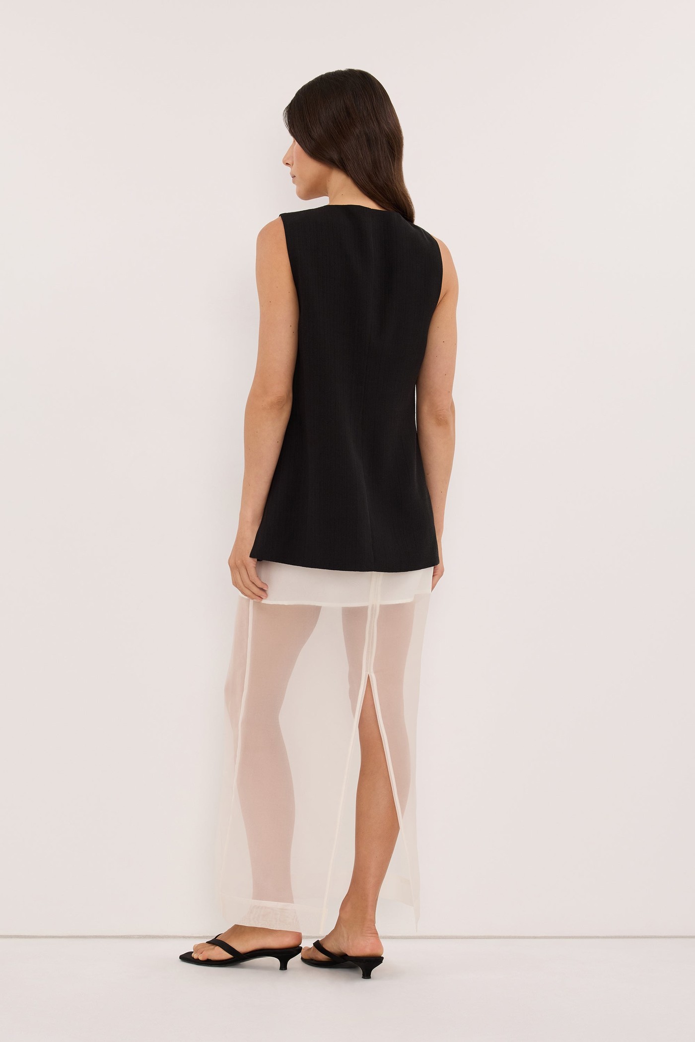 Runa Black Scoop Neck Top view 4