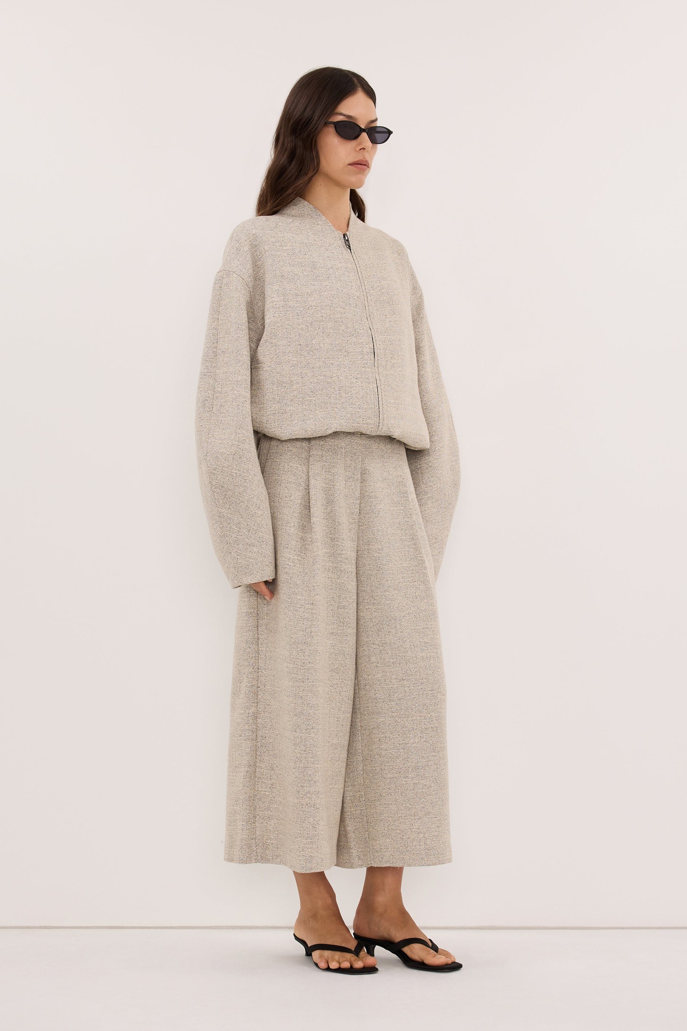 Finn Oat Basketweave Culotte Pant view 3