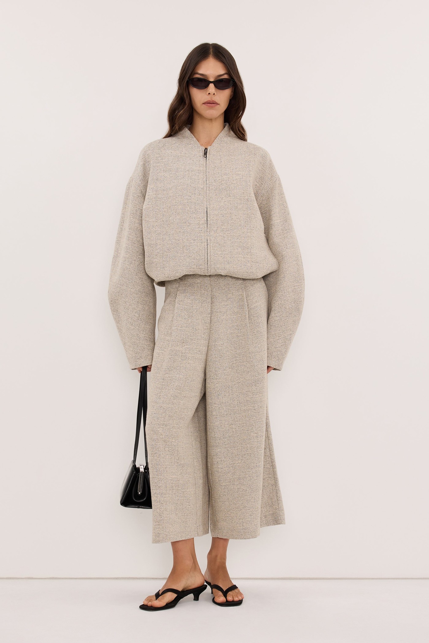 Finn Oat Basketweave Bomber Jacket