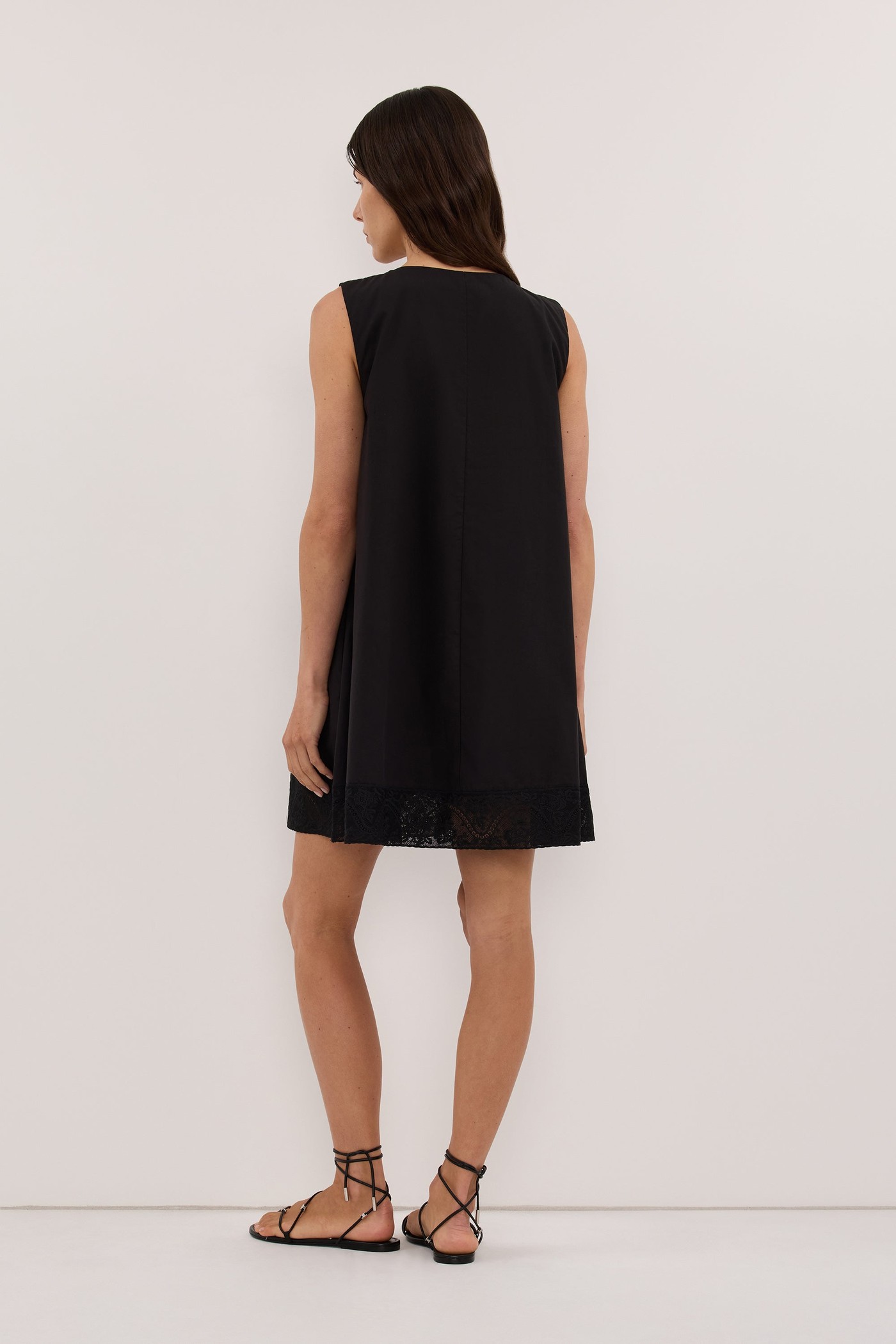 Amour Black Lace Trim Mini Dress view 4