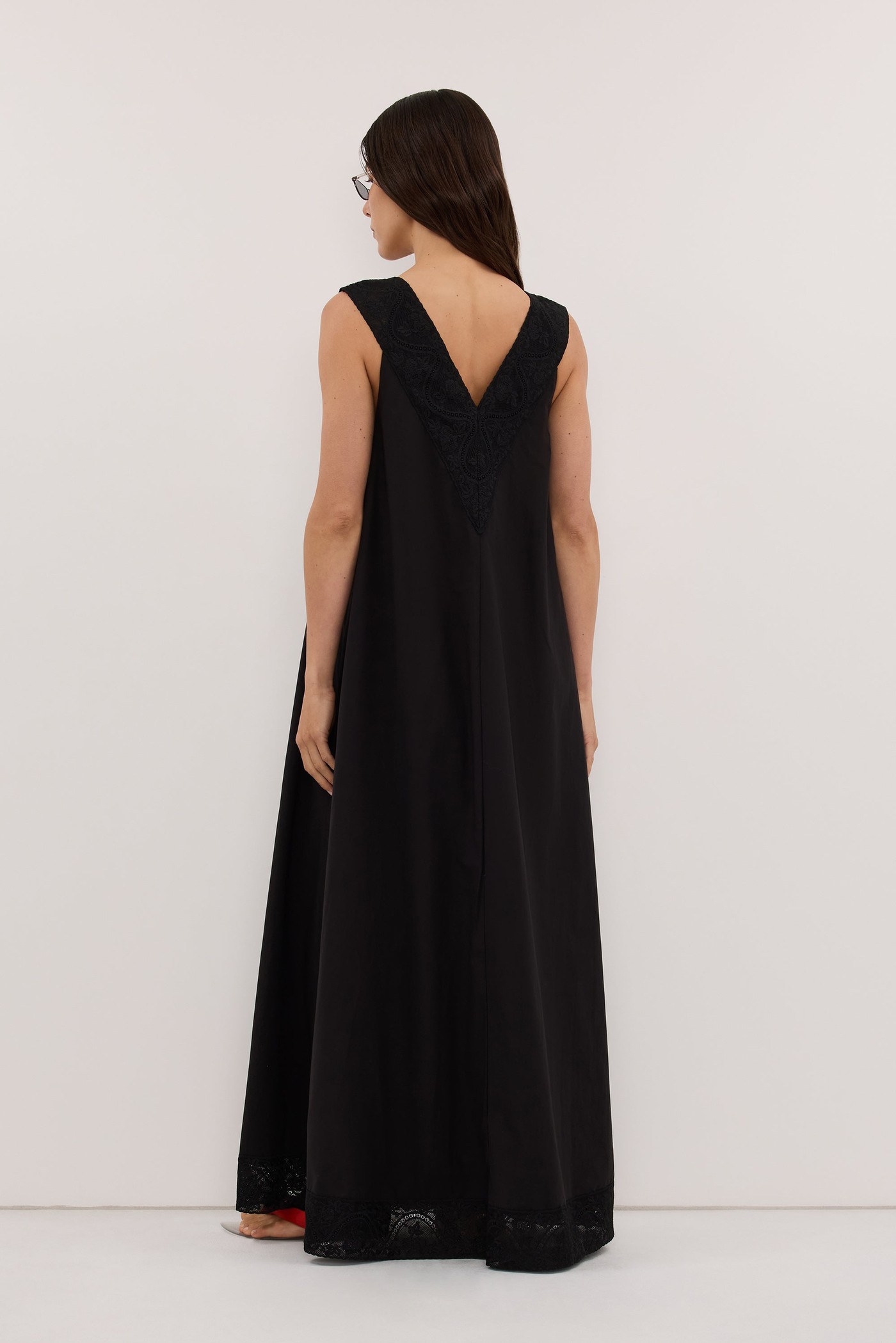 Amour Black Lace Trim Midi Dress view 4